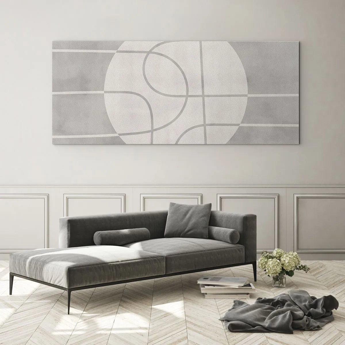 Üveg kép - Körkörös és egyenes - 100x40 cm