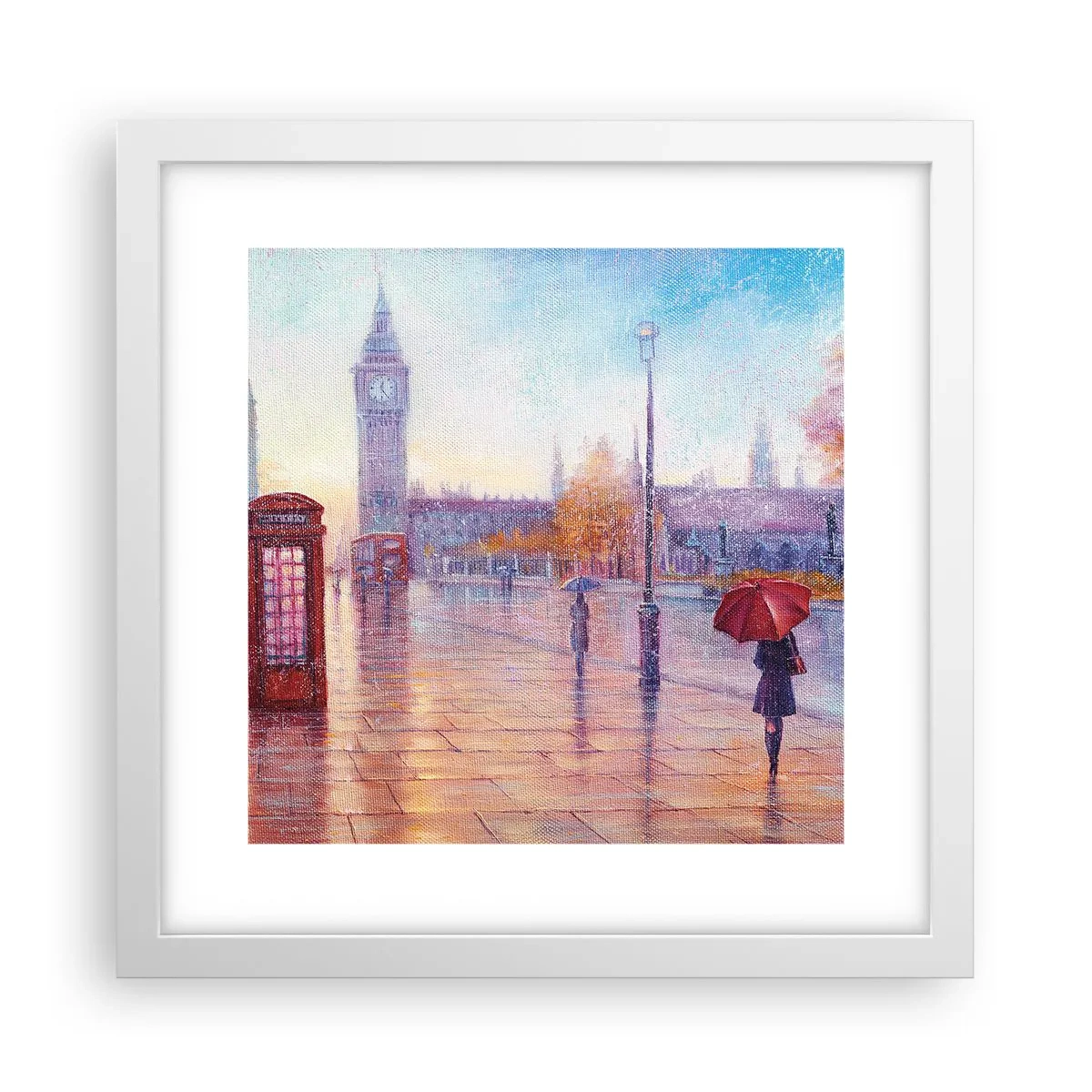 Poszter fekete keretben -  Őszi nap Londonban - 30x30 cm