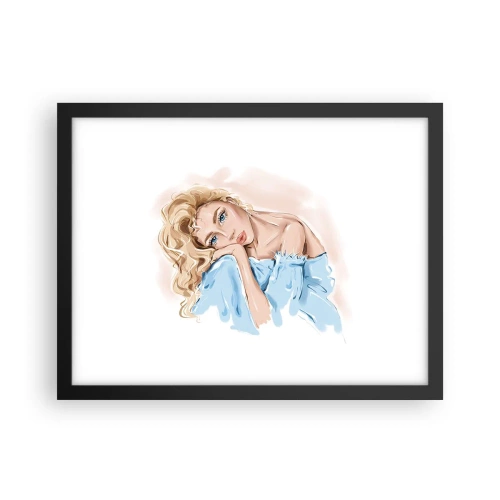 Poszter fehér keretben - Álmodozó a kékben - 40x30 cm