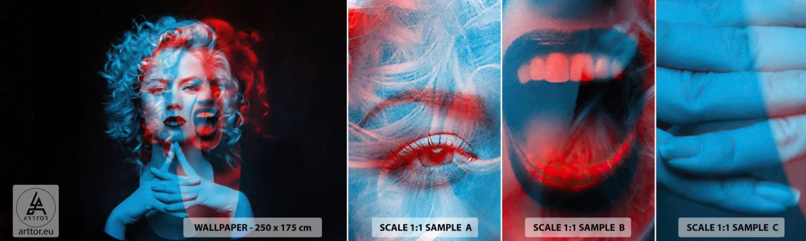 Fotótapéta Minta Öntapadós Deluxe Sticker - Alterego - Absztrakció, Nő, Női Arc - 100x30 cm