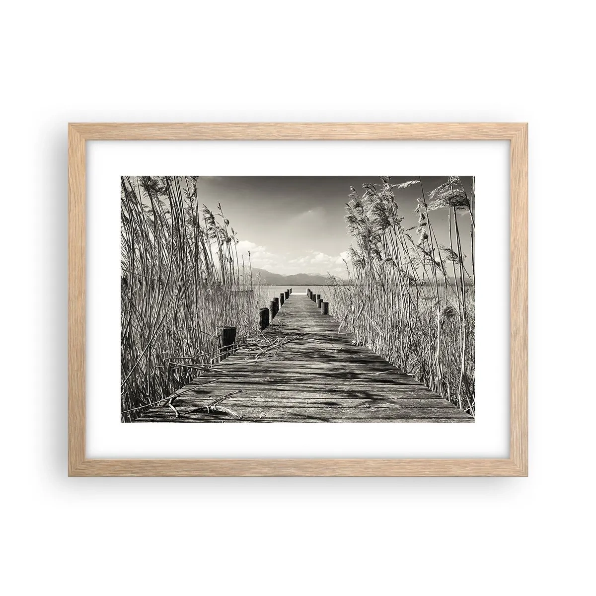 Poszter világos tölgy keretben - A fű csendjében - 40x30 cm