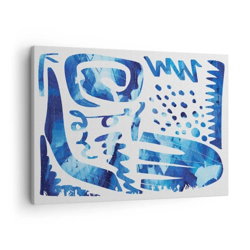 Vászonkép - Absztrakt minta kék árnyalatokban - 70x50cm - Vissza a gyökerekhez - Modern fali dekoráció nappalihoz és hálószobához ARTTOR