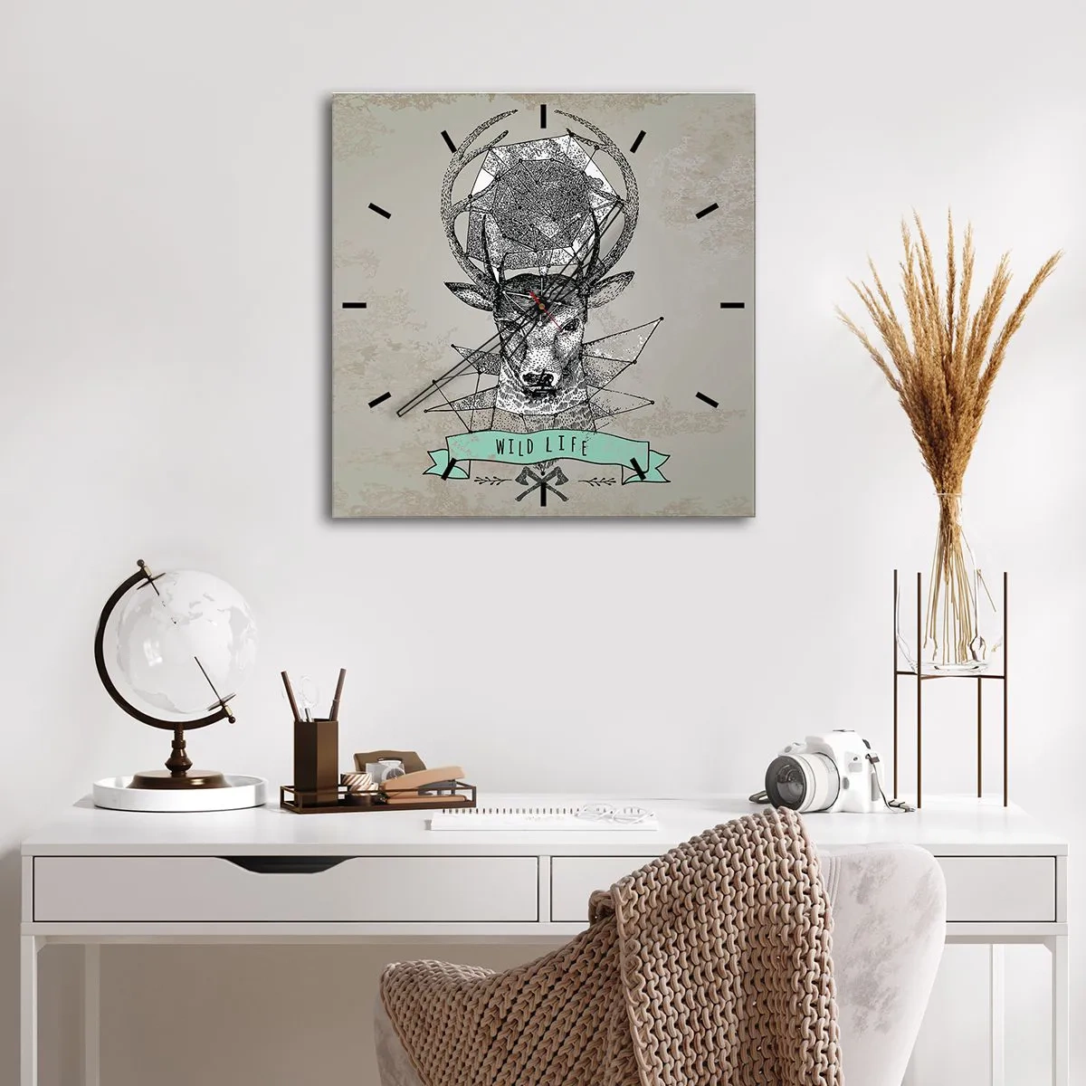 Falióra, Óra - Szt. Hubertus látomása - 40x40 cm