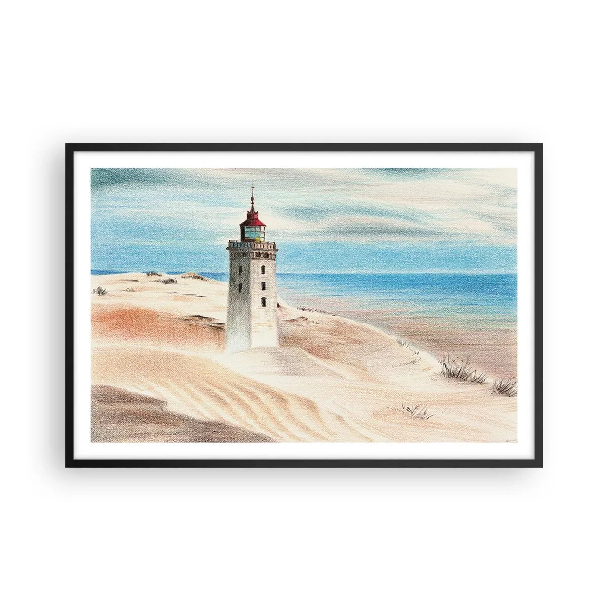 Poszter fehér keretben - Mindig a tengert bámulva - 91x61 cm