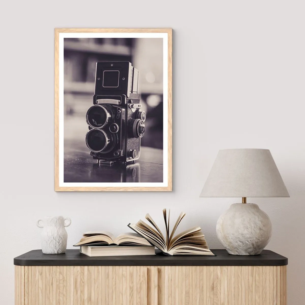 Poszter világos tölgy keretben - Egy régi fénykép varázsa - 61x91 cm