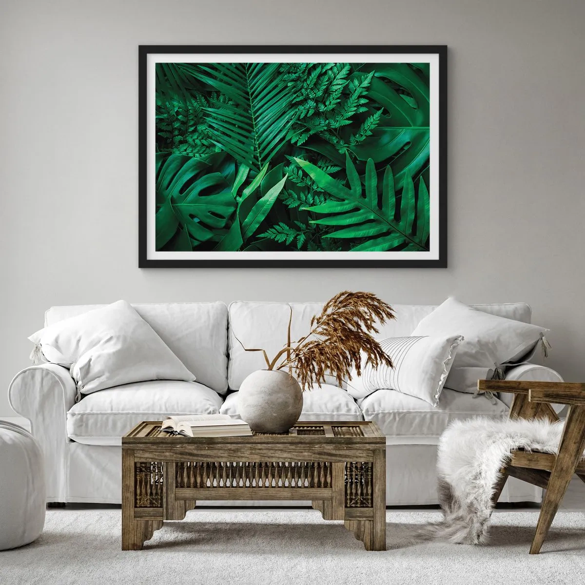 Poszter fehér keretben - Összebújva a zöldben - 70x50 cm