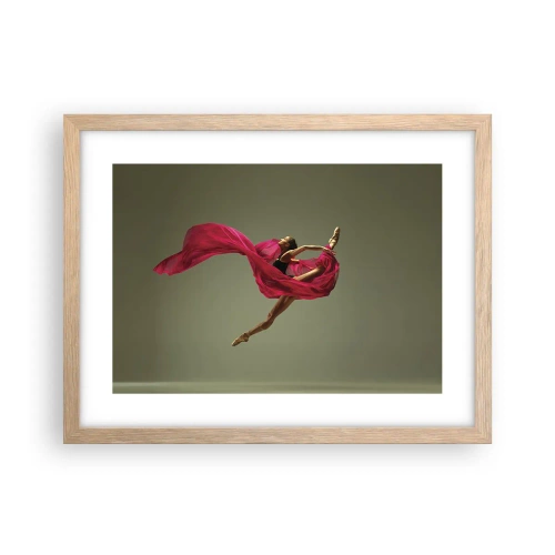 Poszter világos tölgy keretben - Táncoló láng - 40x30 cm