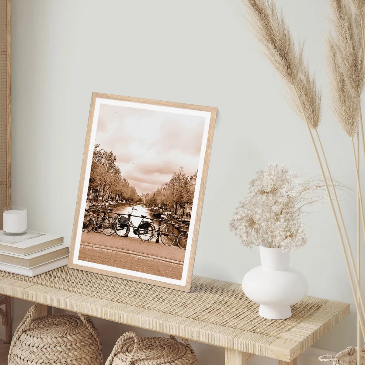 Poszter világos tölgy keretben - Holland hangulat - 70x100 cm