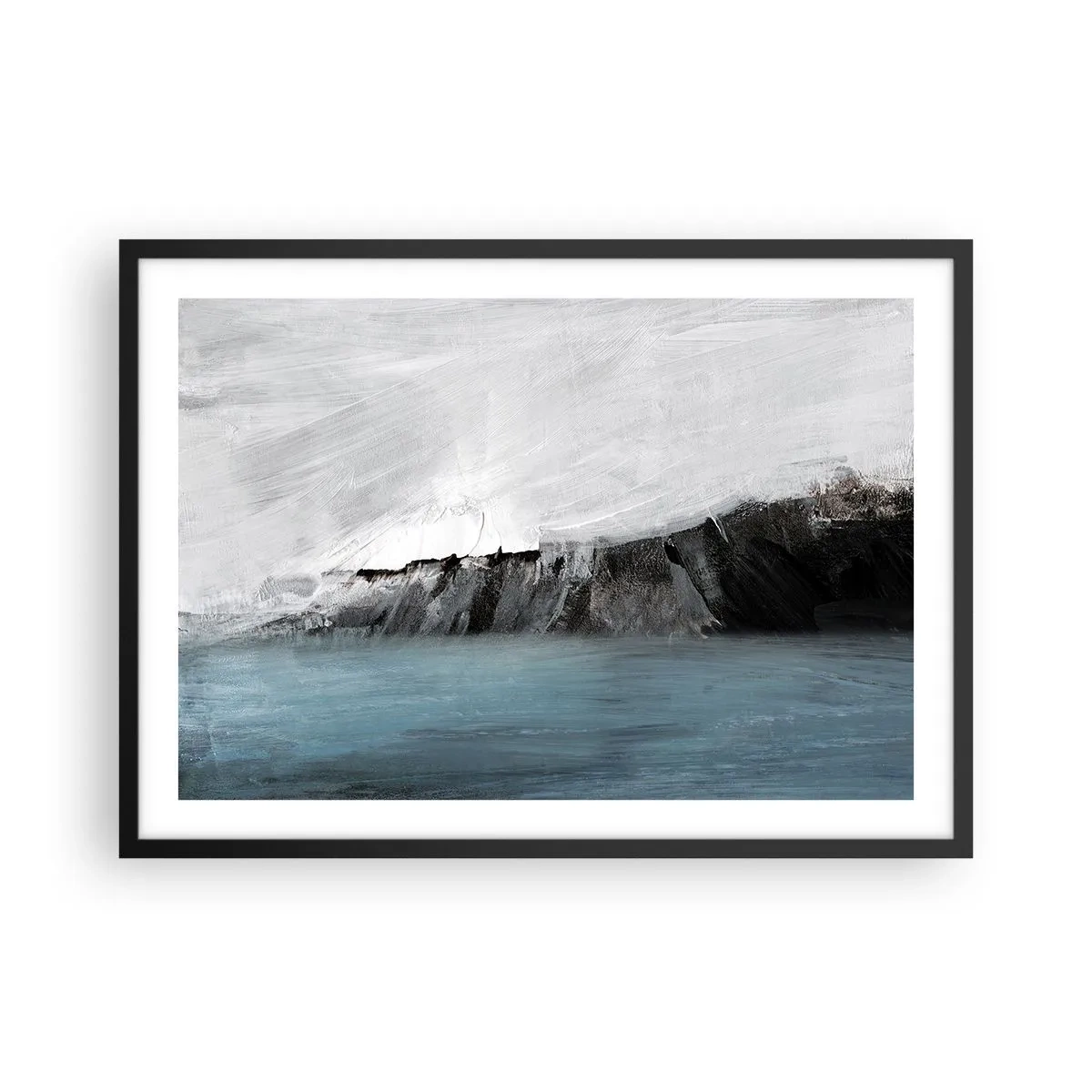 Poszter fehér keretben - Víz - föld: az elemek összecsapása - 70x50 cm