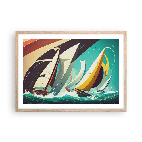 Poszter világos tölgy keretben - Közelről és személyesen az elemekkel - 70x50 cm