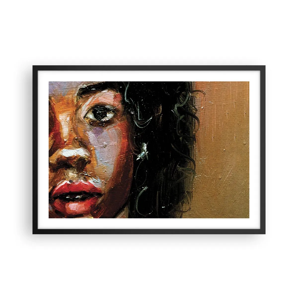 Poszter fehér keretben - Fekete és fény - 70x50 cm