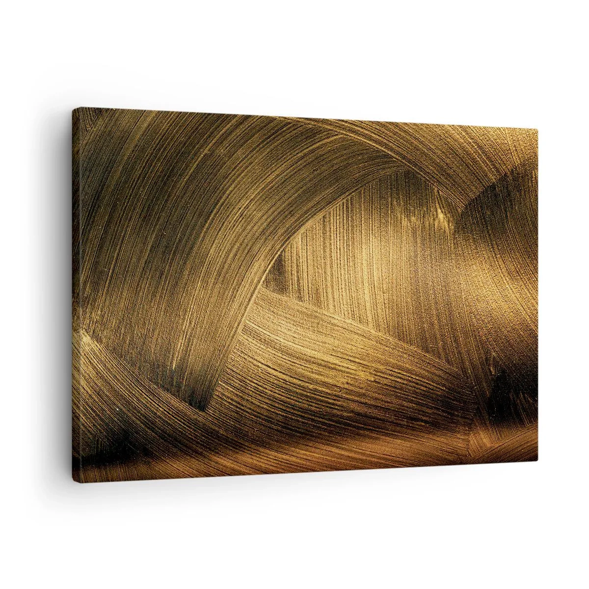 Vászonkép - Arany absztrakt ecsetvonások - 70x50cm - Egy arany labirintusban - Modern fali dekoráció nappalihoz és hálószobához ARTTOR