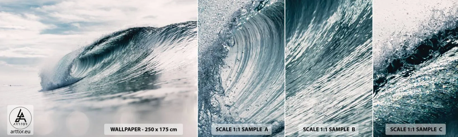 Fotótapéta Minta Öntapadós Deluxe Sticker - Vízcsúcs - Tengeri hullám, Tenger, óceán - 100x30 cm