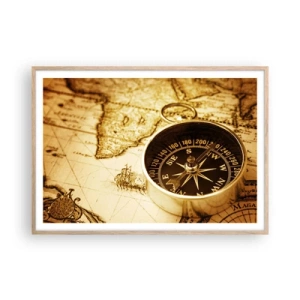 Poszter világos tölgy keretben - Keletre, vagy nyugatra? - 100x70 cm