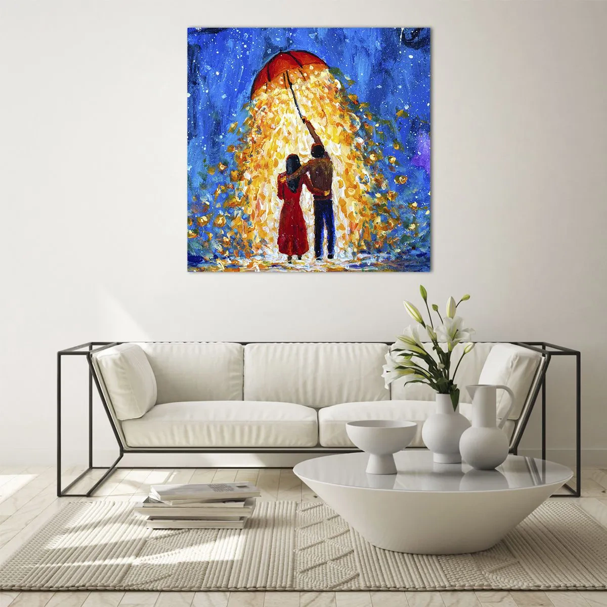 Üveg kép - Egy esős este varázsa? - 70x70 cm