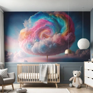 Fotótapéta Premium Sand - Álom egy vidámparkról - Pasztell, Felhők, Cukros - 400x280 cm