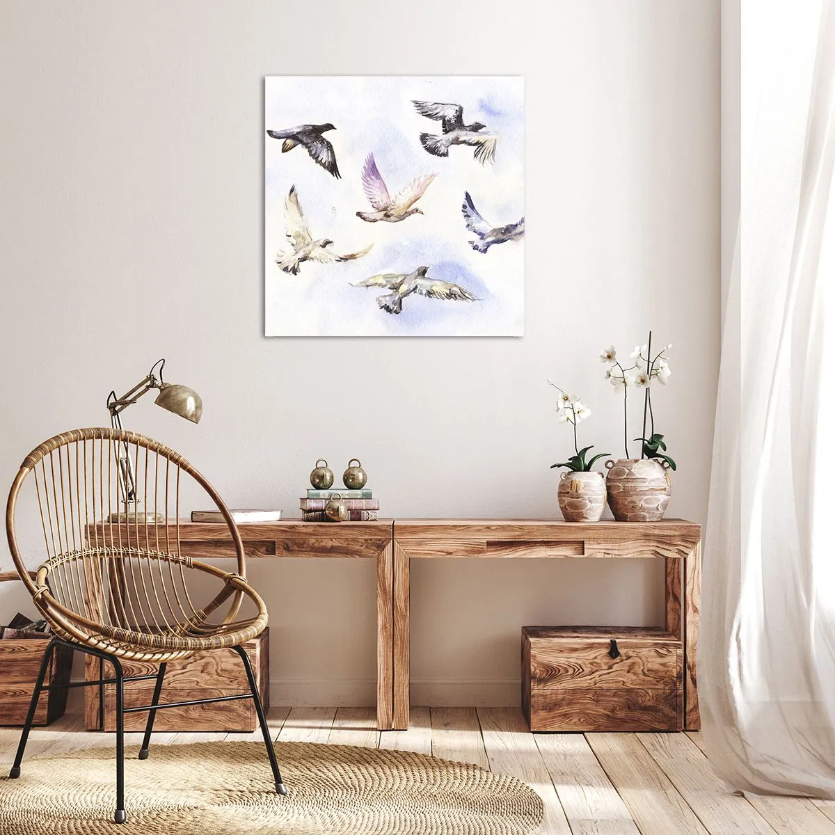 Vászonkép - Szabadság szürkében és kékben - 70x70 cm