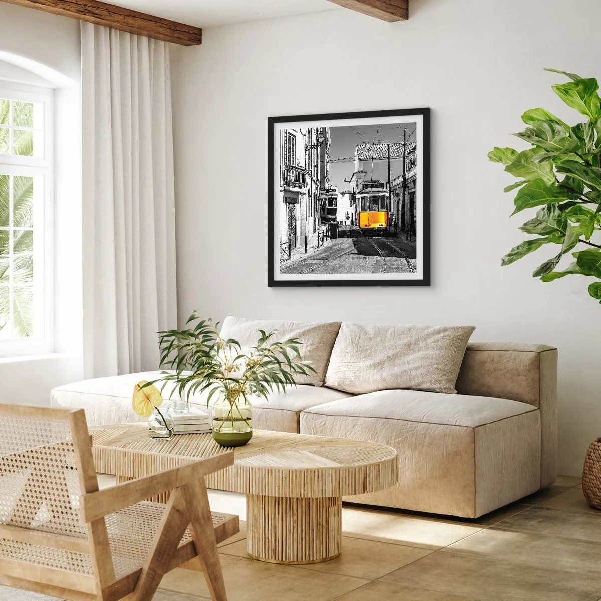 Poszter fehér keretben - Lisszabon szelleme - 60x60 cm