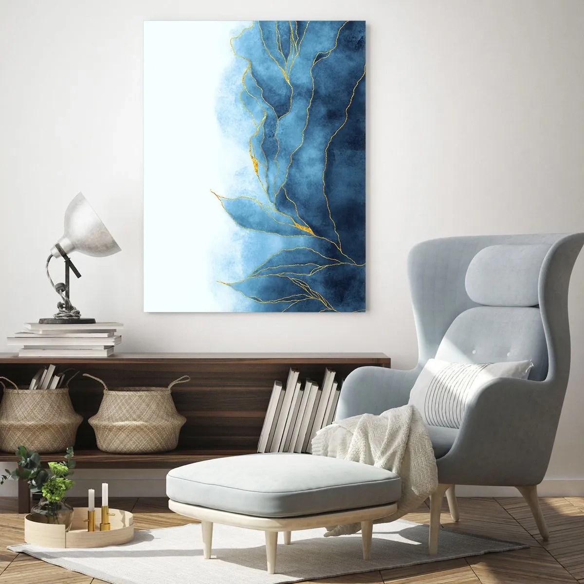 Üveg kép - Kék aranyban - 50x70 cm
