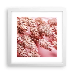 Poszter fekete keretben - Rózsaszín virágos kaszkád - 30x30 cm