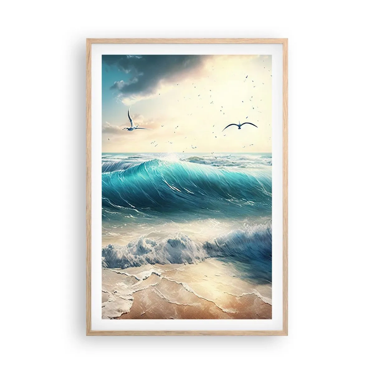 Poszter világos tölgy keretben - Zaj csak neked - 61x91 cm