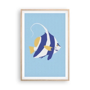 Poszter világos tölgy keretben - Miss trópusi víz - 61x91 cm