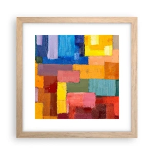 Poszter világos tölgy keretben - Mindegyik más, mindegyik színes - 30x30 cm