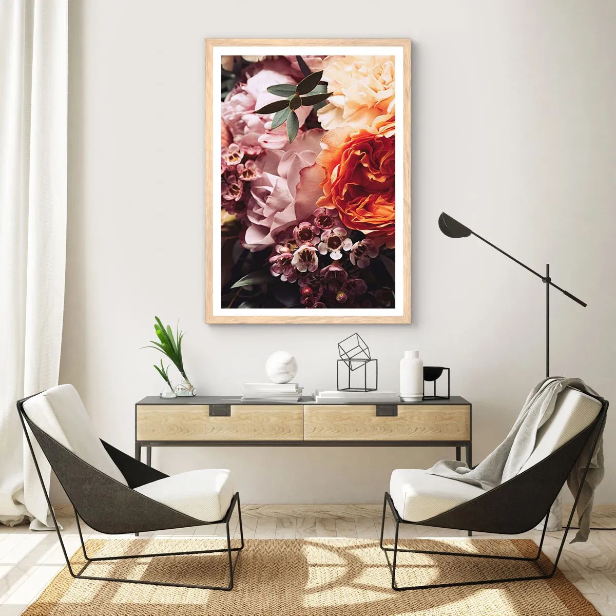 Poszter világos tölgy keretben - Szépségbe burkolózva - 40x50 cm