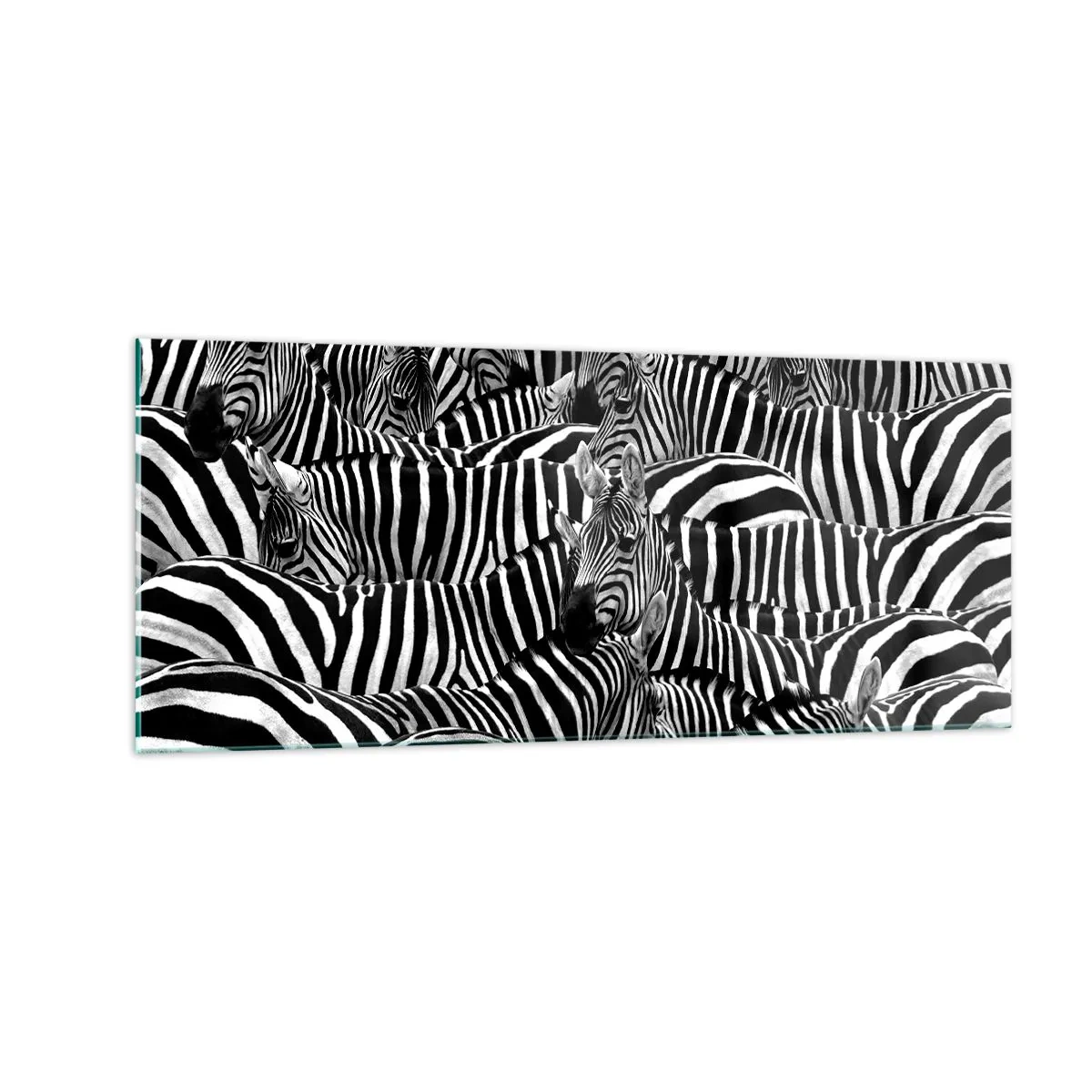 Üveg kép - Csoportos, csíkos portré - 100x40 cm