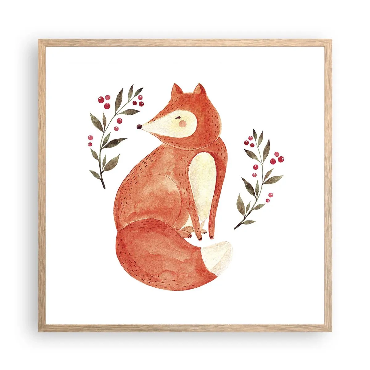 Poszter világos tölgy keretben - Kis vörös hajú - 60x60 cm