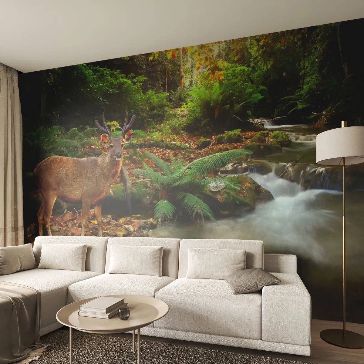 Fotótapéta Premium Sand - üdvözöllek a világomban - Tájkép, Állatok, Szarvas - 100x70 cm