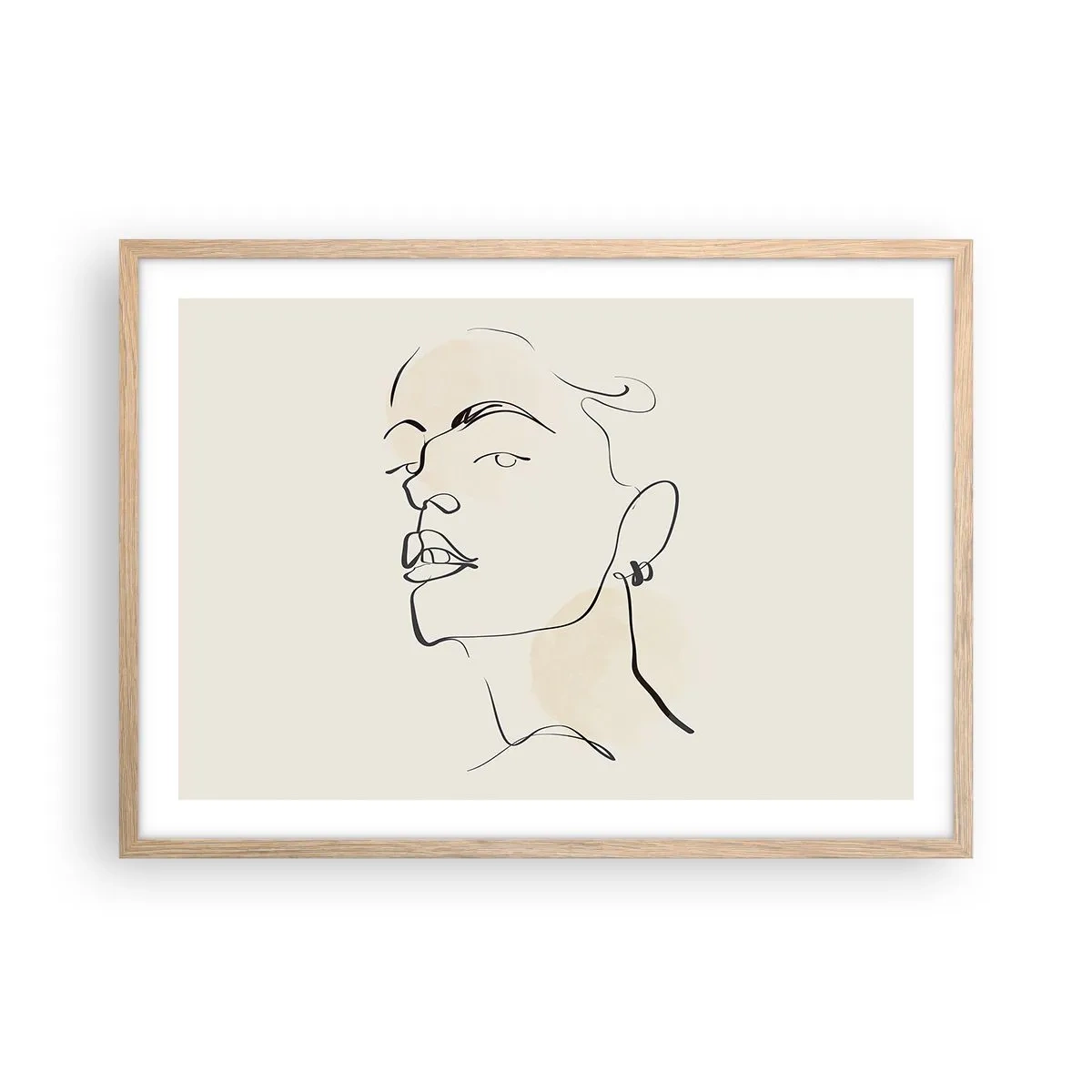 Poszter világos tölgy keretben - Büszke tekintet - 70x50 cm