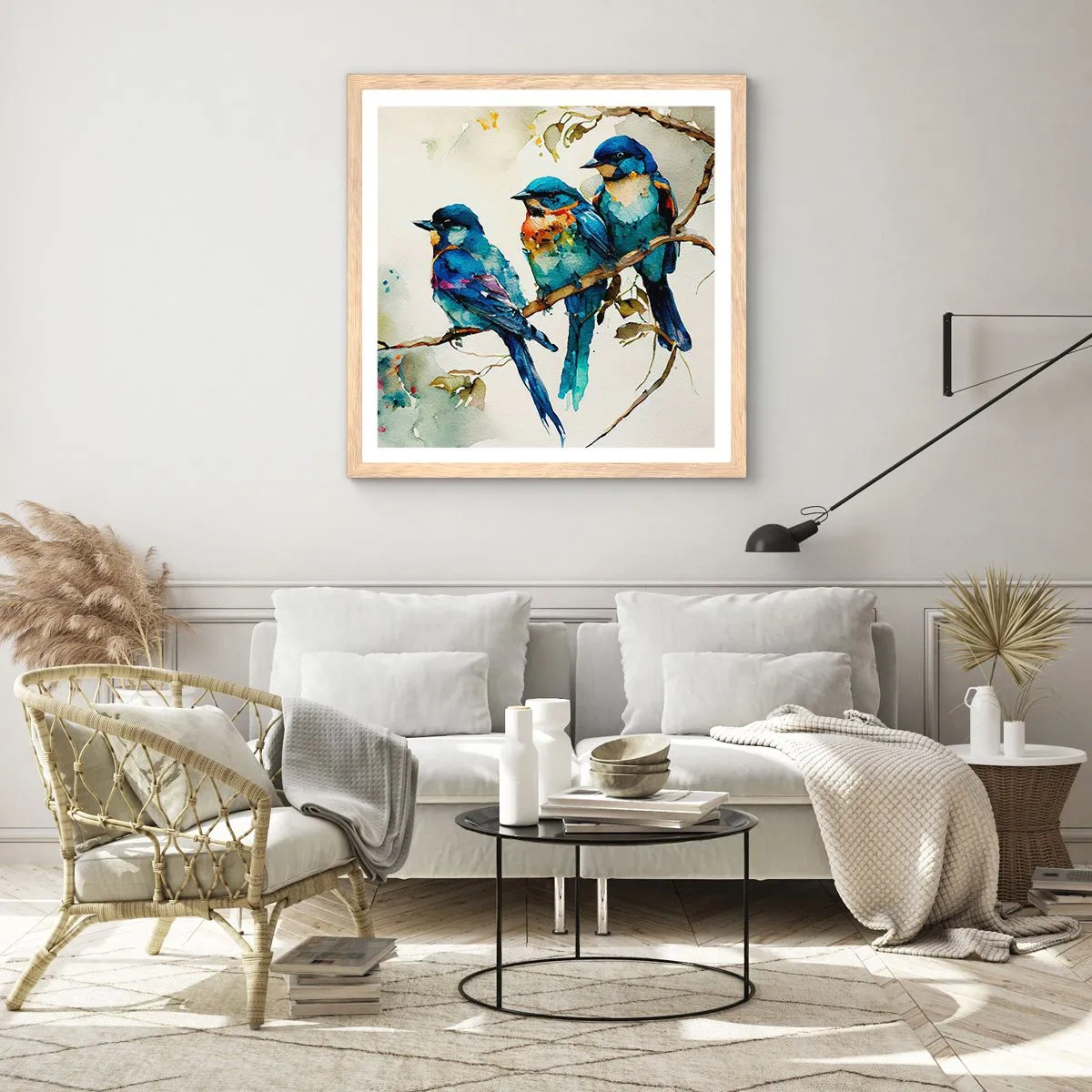 Poszter világos tölgy keretben - Megsértődött? - 40x40 cm