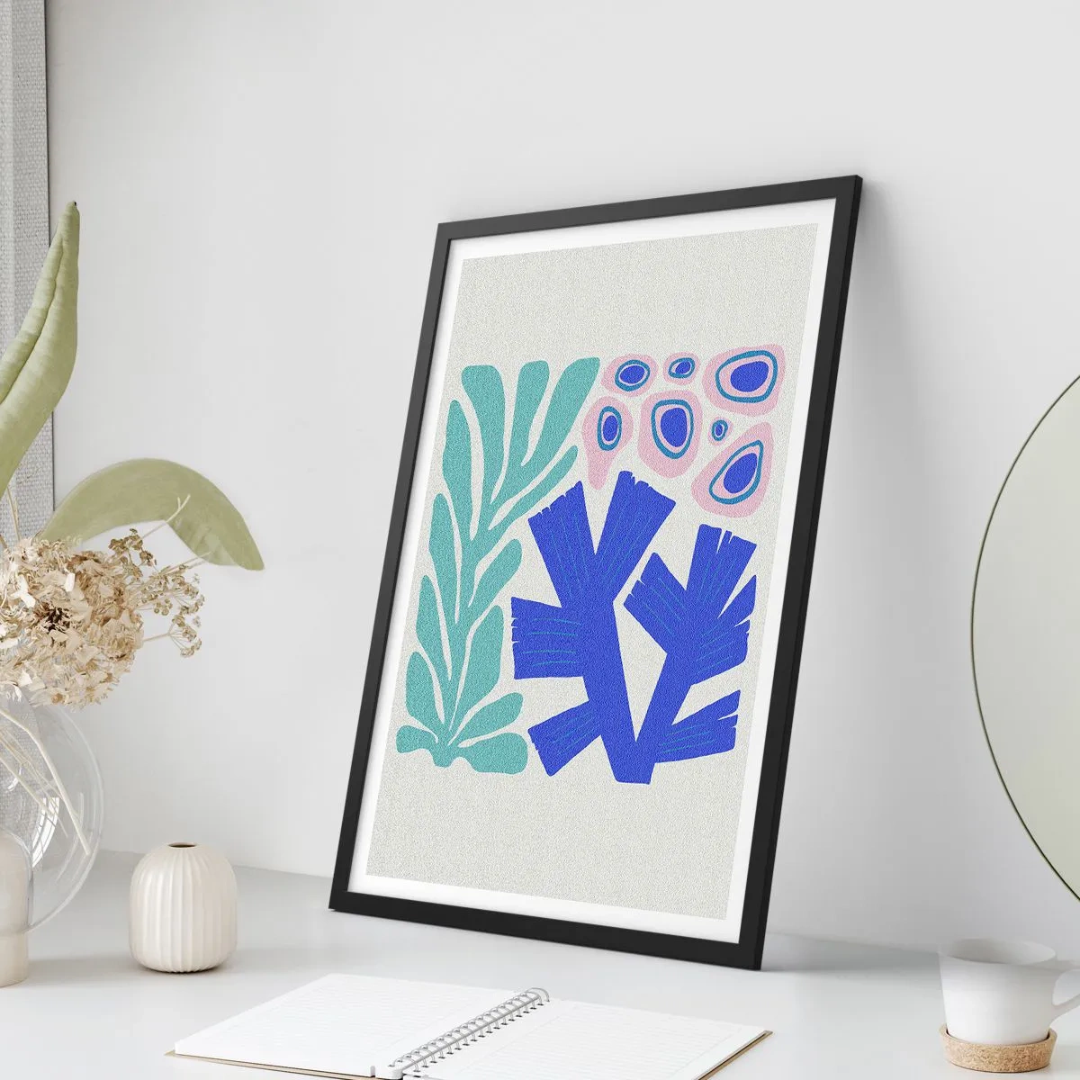 Poszter fehér keretben - Víz alatti kert - 70x100 cm