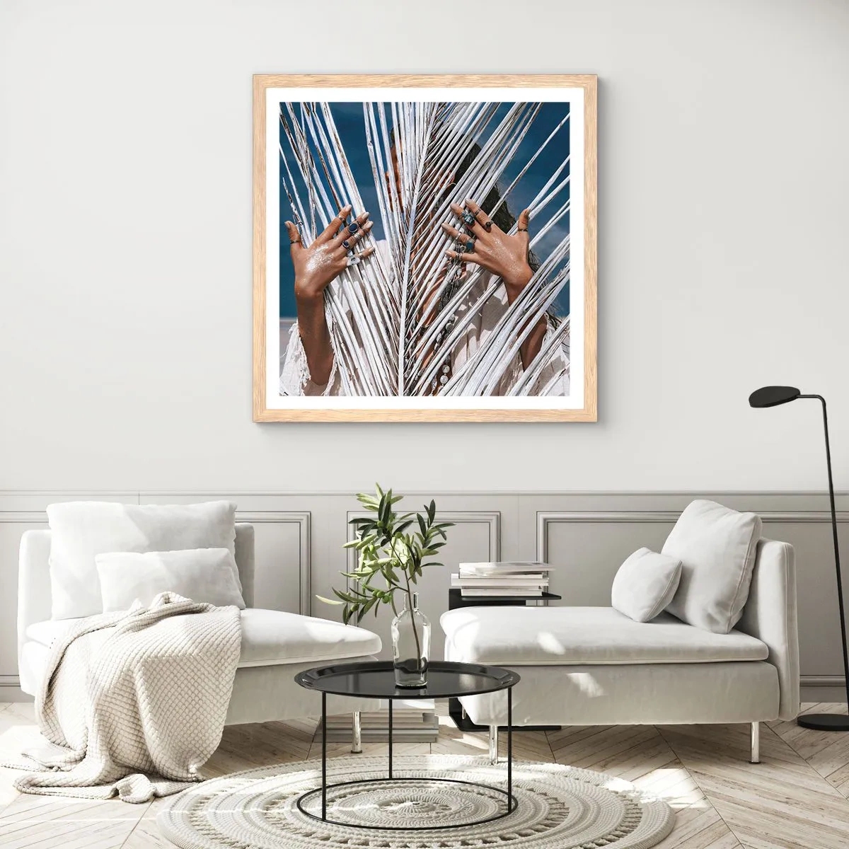 Poszter világos tölgy keretben - Sámán asszonya? - 30x30 cm