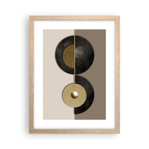 Poszter világos tölgy keretben - Variációk egy kör körül - 30x40 cm