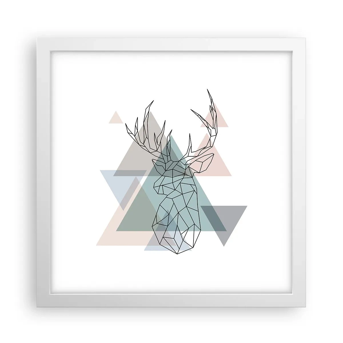 Poszter fekete keretben - Egy geometrikus erdőben - 30x30 cm