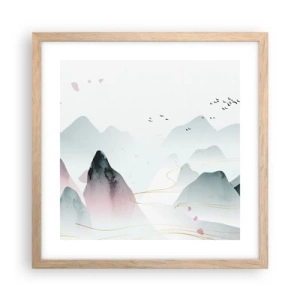 Poszter világos tölgy keretben - A csúcsok fölött - 40x40 cm