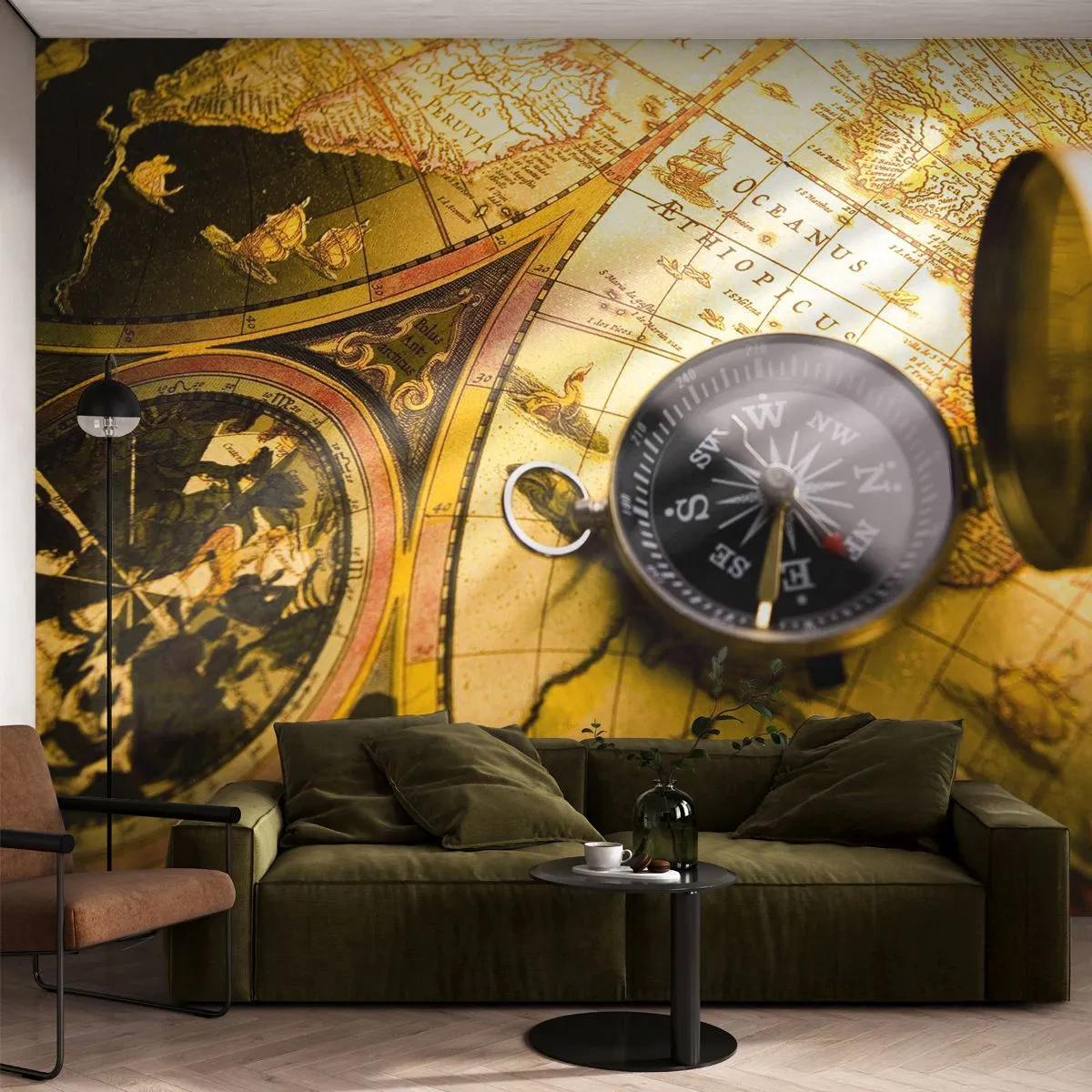 Fotótapéta Premium Canvas - Vagy talán a világ végére? - Utazások, Világtérképek, Iránytű - 250x175 cm
