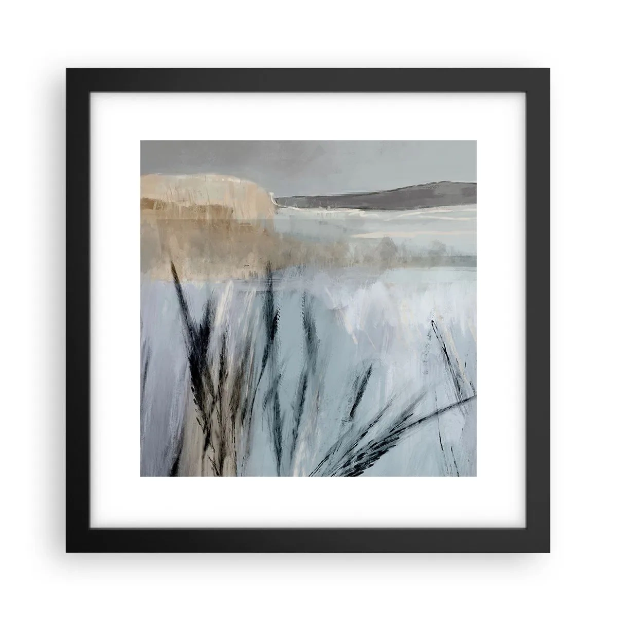 Poszter fehér keretben - Téli mezők - 30x30 cm