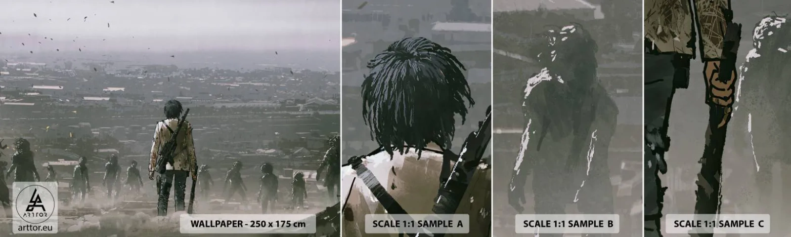 Fotótapéta Minta Öntapadós Deluxe Sticker - Utolsó igazságos? - Absztrakció, Fantázia, Hadsereg - 100x30 cm