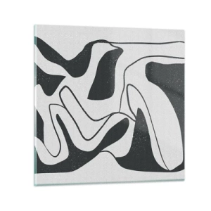 Üveg kép - Absztrakt játék egy labirintusban - 30x30 cm