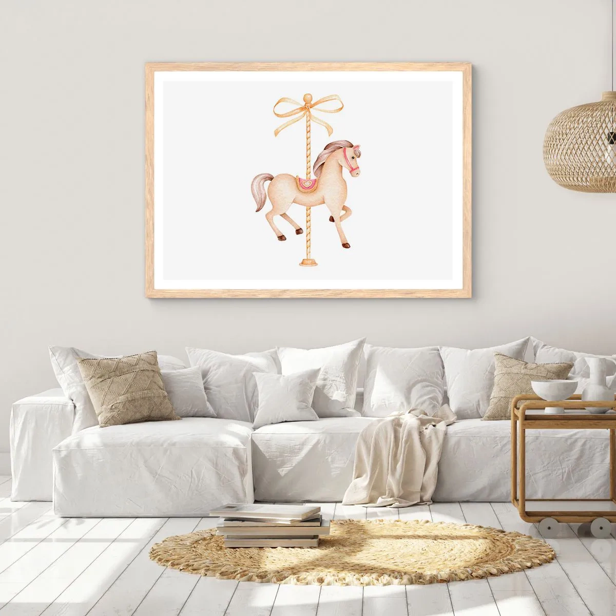 Poszter világos tölgy keretben - Kecses vágtával - 100x70 cm