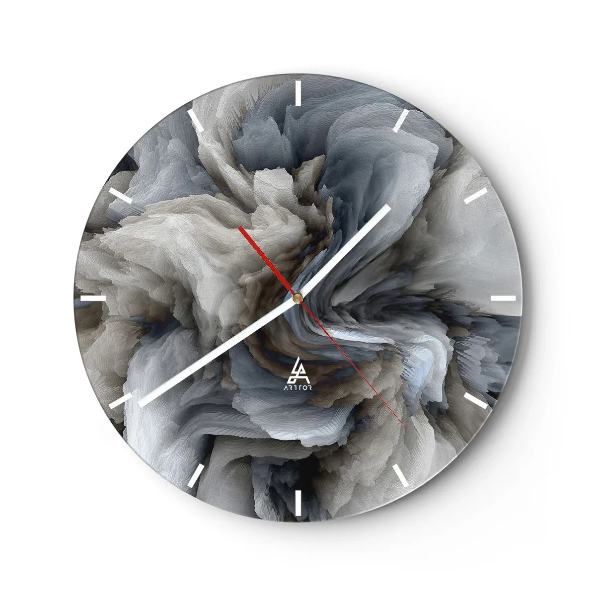 Falióra, Óra - Egy finom forma, amely kőből készült virágra hasonlít - 30x30cm - Kő és virág - Modern fali dekoráció nappalihoz, konyhához és hálószobához ARTTOR