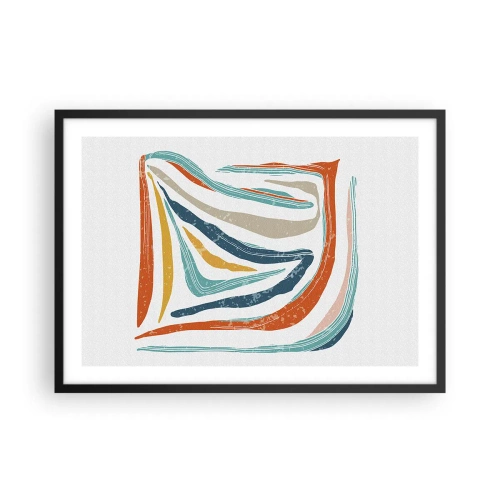 Poszter fehér keretben - Barátságosan mosolygó absztrakció - 70x50 cm