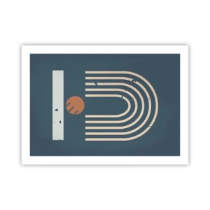 Poszter - Geometria sötétkék háttéren - 70x50 cm