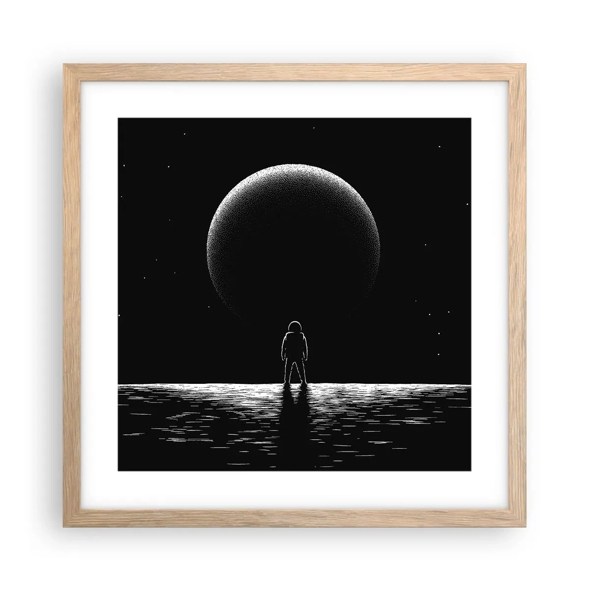 Poszter világos tölgy keretben - Szemtől szemben - 40x40 cm