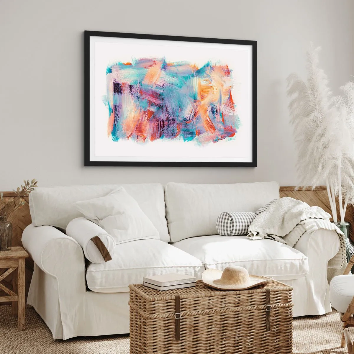 Poszter fehér keretben - Színes rendetlenség - 100x70 cm