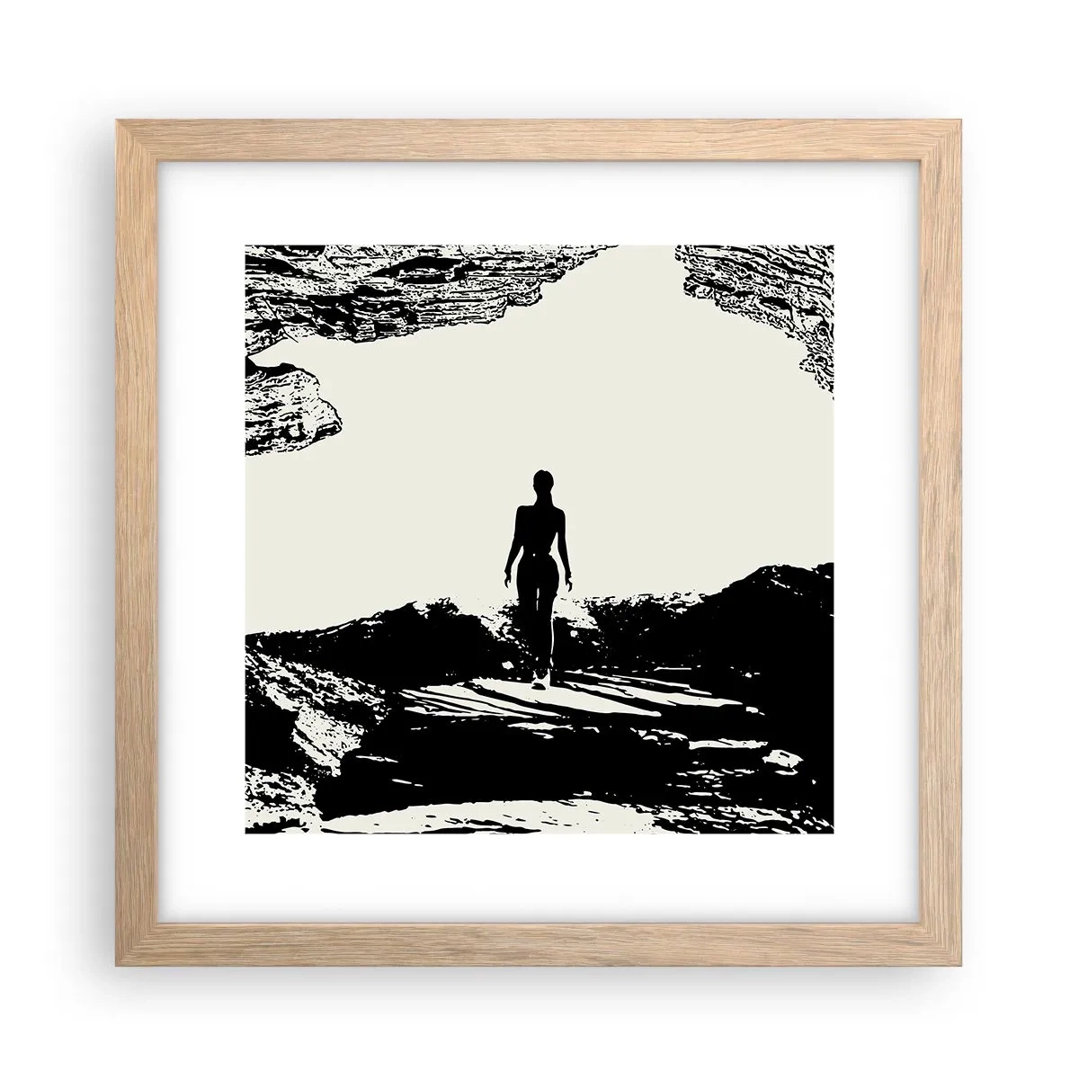 Poszter világos tölgy keretben - Egy új pillantás - 30x30 cm