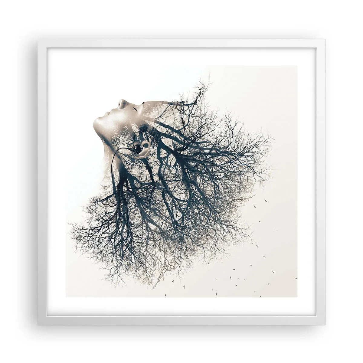 Poszter fekete keretben - Hallgatva a fa suttogását - 50x50 cm
